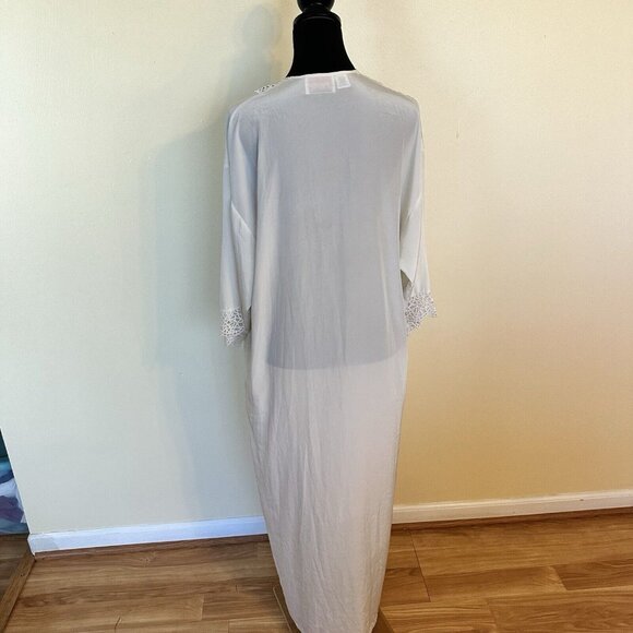 Vintage Judith Hart White Long Womens Robe Medium Crochet Maxi Elegant - Picture 7 of 13